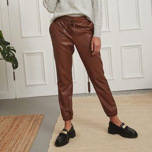 Faux Leather Jogger Ankle Pant
